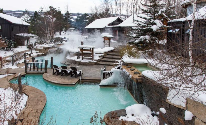 Luxury spa in Muskoka offering a relaxing winter retreat with scenic views and cozy ambiance.