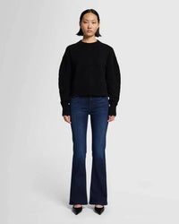 Front view of 7 for All Mankind Bootcut Tailorless Jeans in inky blue wash, featuring a classic bootcut fit and subtle stretch for all-day comfort, available at Lemonberry in Aurora, ON.