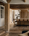 Elegant kitchen with marble countertops and wood accents from Call It Home by Amber Lewis.