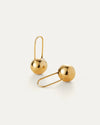 Celeste Earrings in gold displayed on a white background, featuring a contemporary and polished finish.