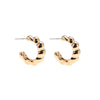 The Croissant Earrings in Gold by Foxy Originals, photographed against a white background. Canadian-made, woman-owned, and a stylish everyday staple