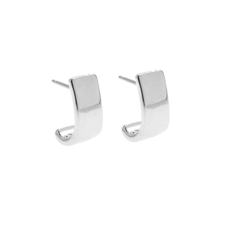 The Parker Earrings in Silver by Foxy Originals, displayed against a white background. Handmade in Canada, lead-free, and crafted with fine pewter.