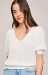 Gentle Fawn sweater in white – alternate front view.