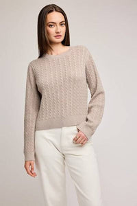 Close-up of the Janice Long Sleeve Top by Gentle Fawn, showcasing fabric texture and neckline detail.