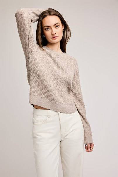 Front view of the Janice Long Sleeve Top by Gentle Fawn, classic long-sleeve design, lightweight fabric.