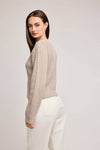 Side view of the Janice Long Sleeve Top by Gentle Fawn, showing relaxed fit and timeless silhouette.