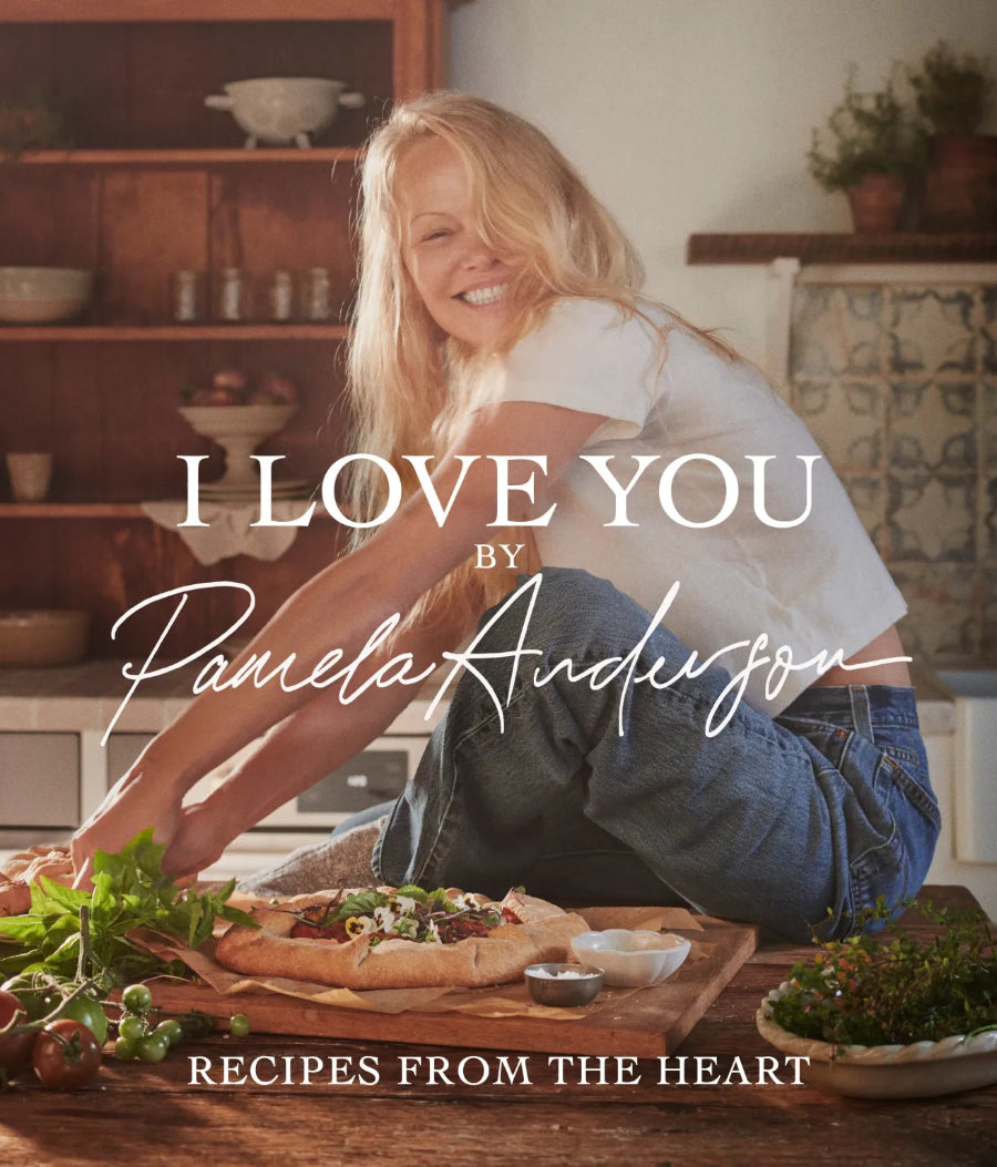 Cover of Love, Pamela cookbook by Pamela Anderson, featuring a stylish plant-based culinary journey. Available at Lemonberry, Aurora, ON.