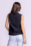 Black back view of the Pink Martini Lisa Sleeveless Top, showcasing its clean, modern design and versatile fit.