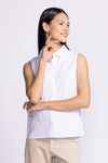 White front view of the Pink Martini Lisa Sleeveless Top, offering a sleek and versatile design perfect for any occasion.