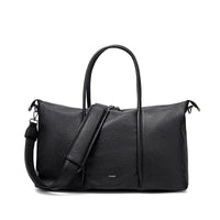 Front view of the Pixie Mood Amara Weekender, a spacious vegan travel bag in recycled leather, available in Canada.