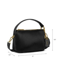 Ella Crossbody in black by Pixie Mood, classic pleated handbag with a timeless and sophisticated look.