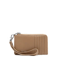 Brown Quinn Card Wallet by Pixie Mood on a white background, featuring RFID protection and eco-friendly vegan leather.