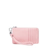 Pink Quinn Card Wallet by Pixie Mood on a white background, showcasing layered design and eco-friendly vegan leather.