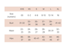 Sizing chart for the Wild Horses Sweater, showing measurements for XXS to XL, including chest, waist, hip, length, and sleeve length.