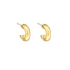 A pair of Foxy Originals Petite Hoops in gold, set against a white background, emphasizing their 14K gold-plated finish.