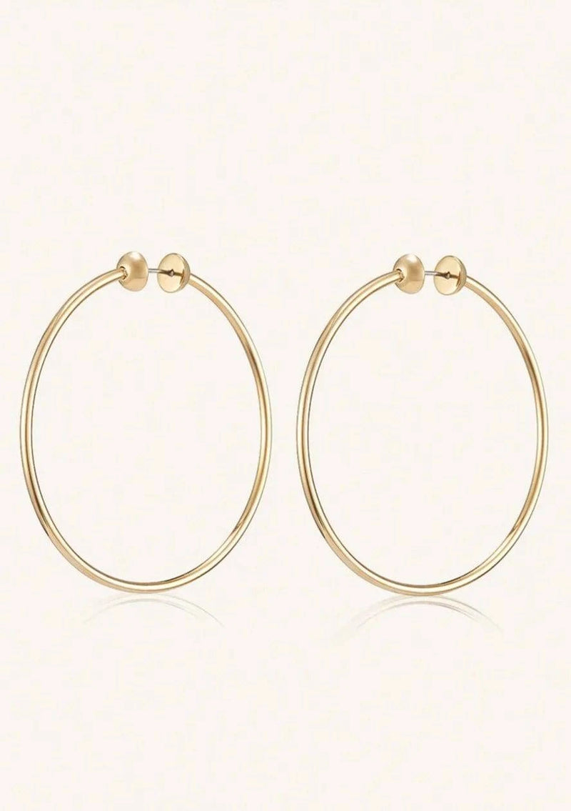 Jenny Bird Icon Hoops in high-polish gold, featuring a sleek 360-degree full-circle design.