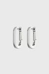 Jenny Bird U-Link Earrings in silver, displayed as a set with a sleek, high polish finish and secure hinged closure.